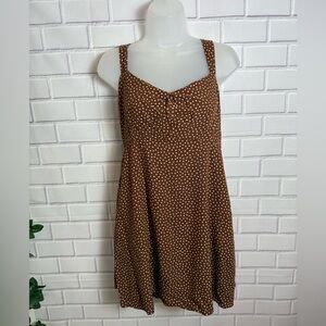 OLD NAVY brown polka dot sweatheart neckline dress/size L